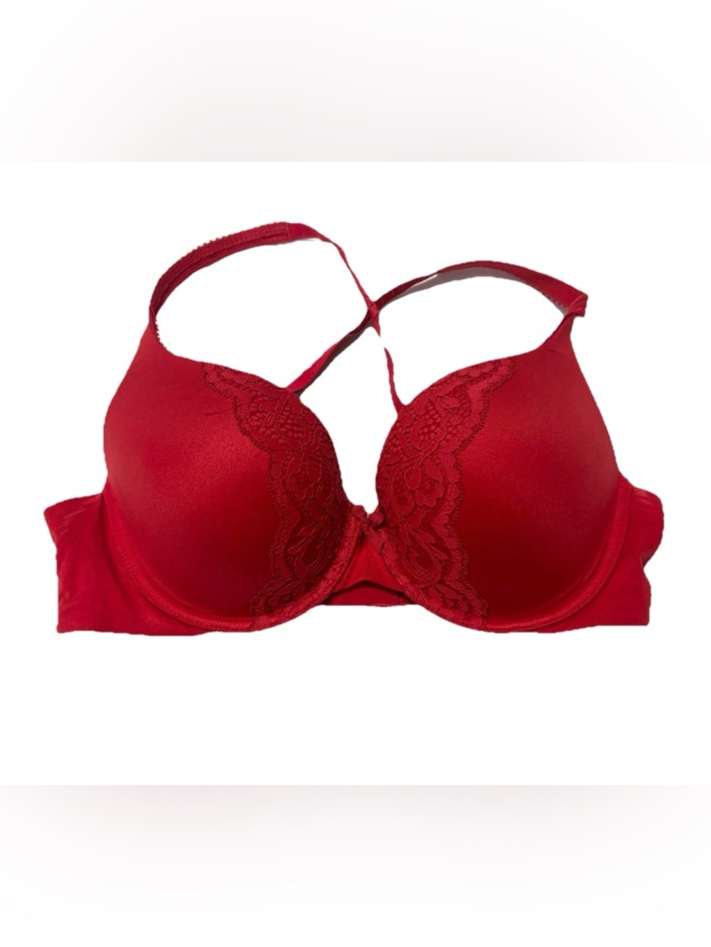 Victoria's Secret Red Lace-Trim Push-Up Bra size 36C